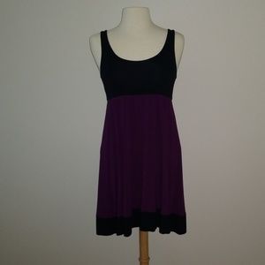 Sleeveless Flowy Black and Plum Dress